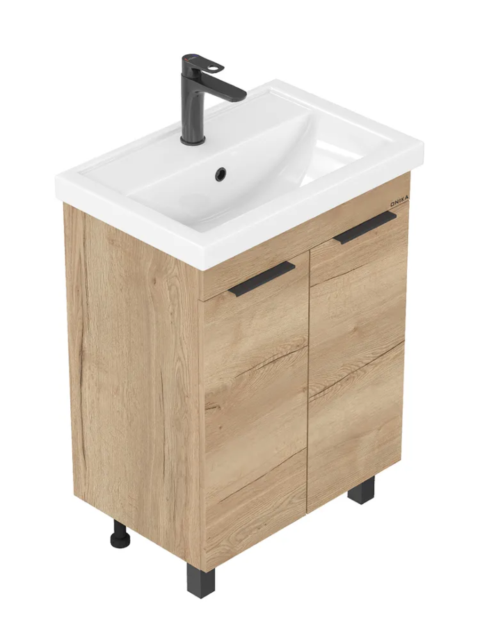 Тумба с раковиной Onika Легран 70 напольная, дуб галифакс