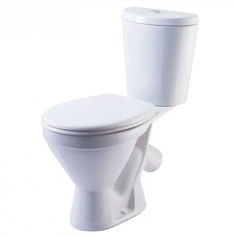 Унитаз Rosa Элегант напольный, компакт, с косым выпуском, белый