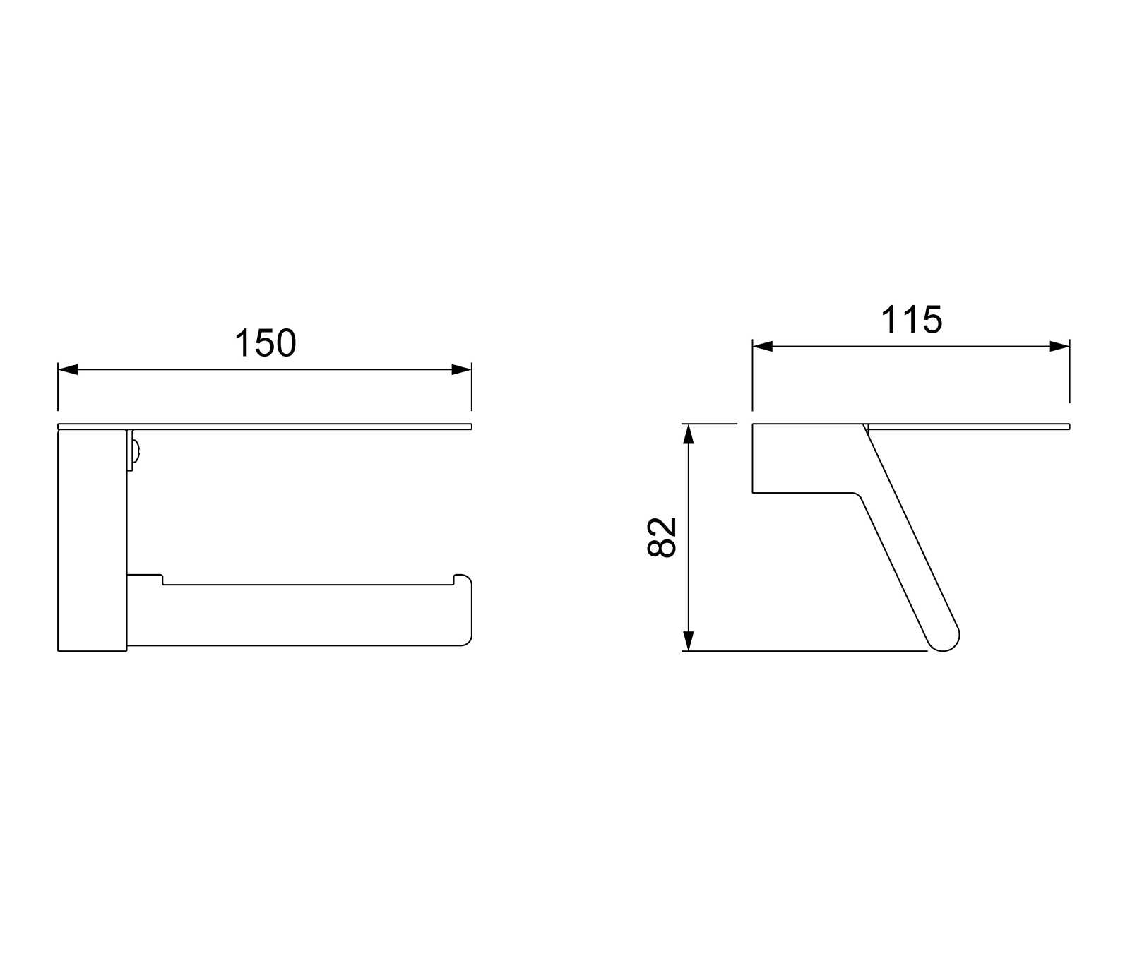 Бумагодержатель с полкой для телефона Timo Selene 17043/17 золото матовое