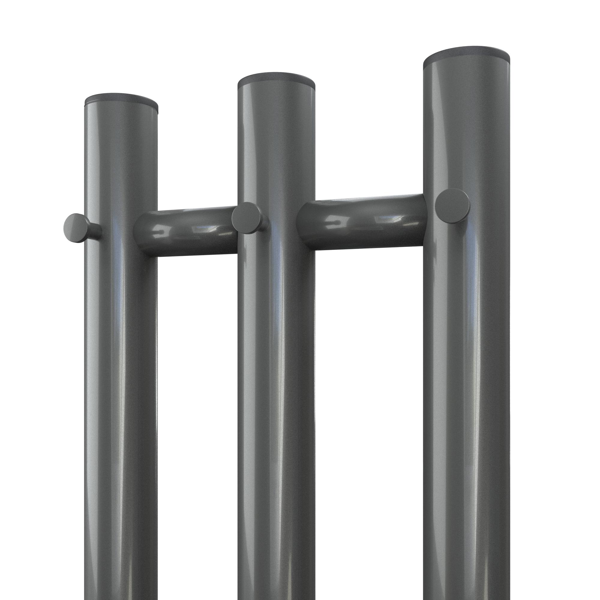 Полотенцесушитель электрический APEXTERMO Luna LN10122GF 1200x120 с крючками, графит металлик