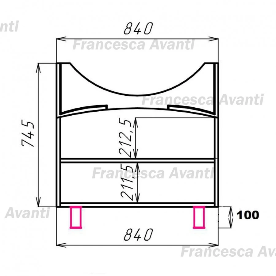Тумба с раковиной Francesca Инфинити 90 напольная