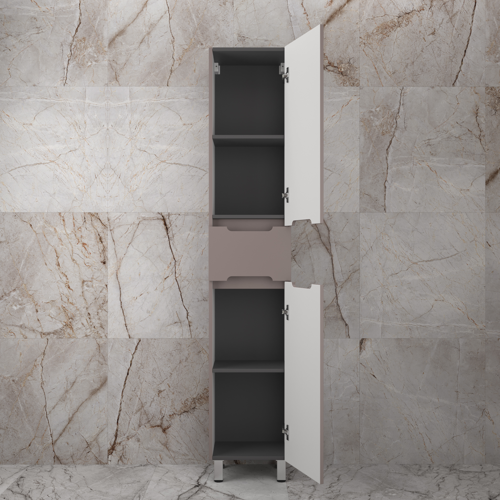 Пенал напольный Style Line Матис 36 см 1 ящик, тауп темный, PLUS