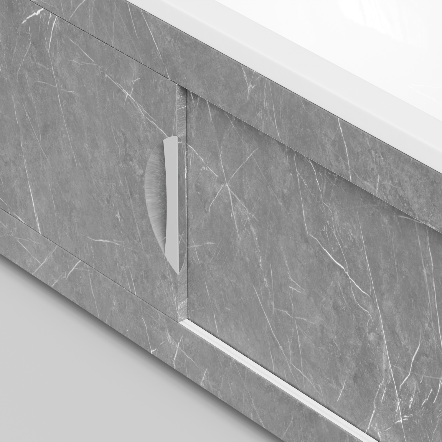 Экран под ванну Vod-ok Топ 180 раздвижной Мрамор Серый софт тач