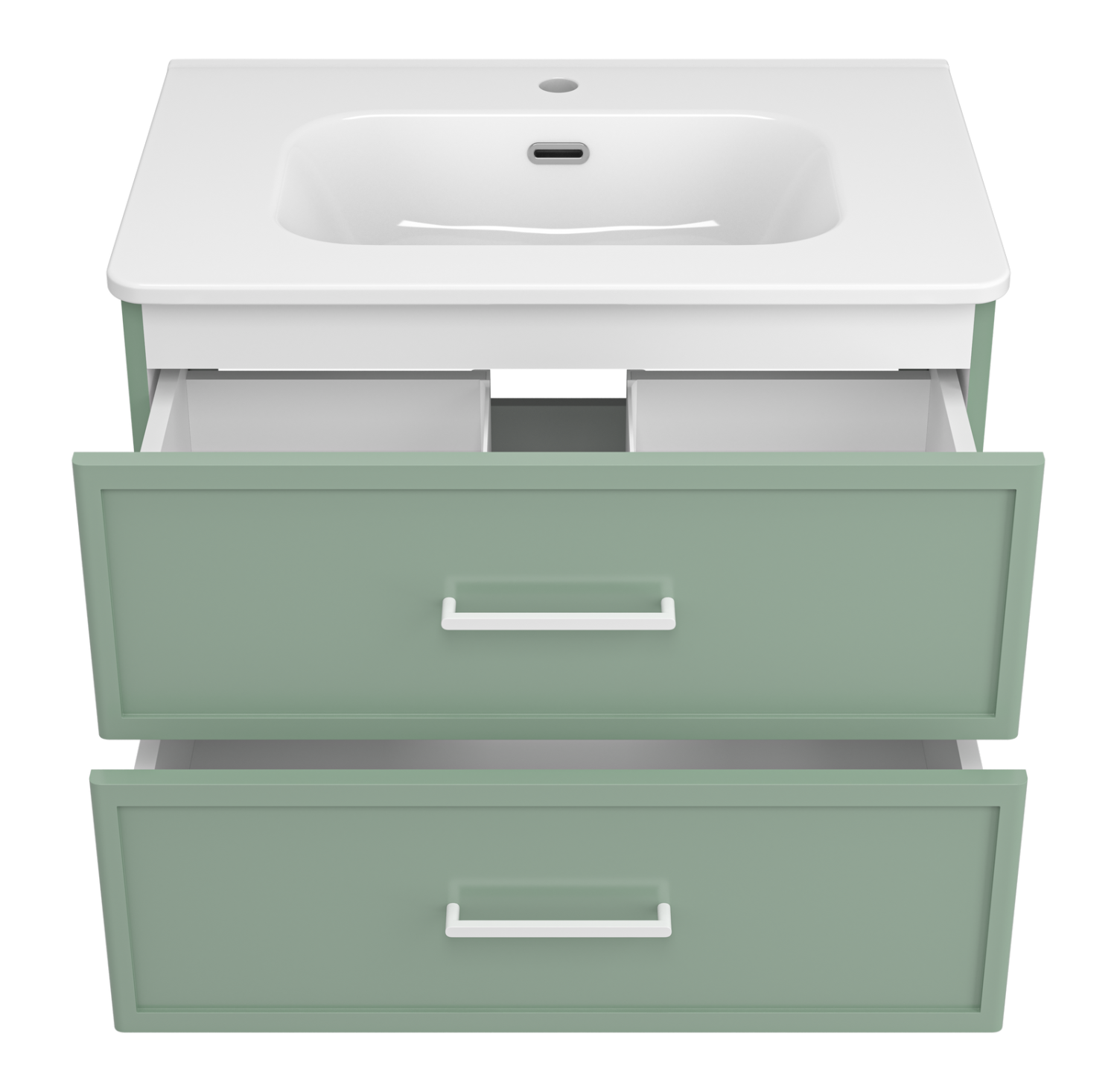 Тумба с раковиной Brevita Verde 70 подвесная (зеленая)