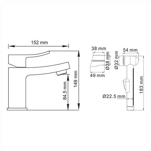 Смеситель с гигиеническим душем для раковины WasserKraft Aller 1068 хром
