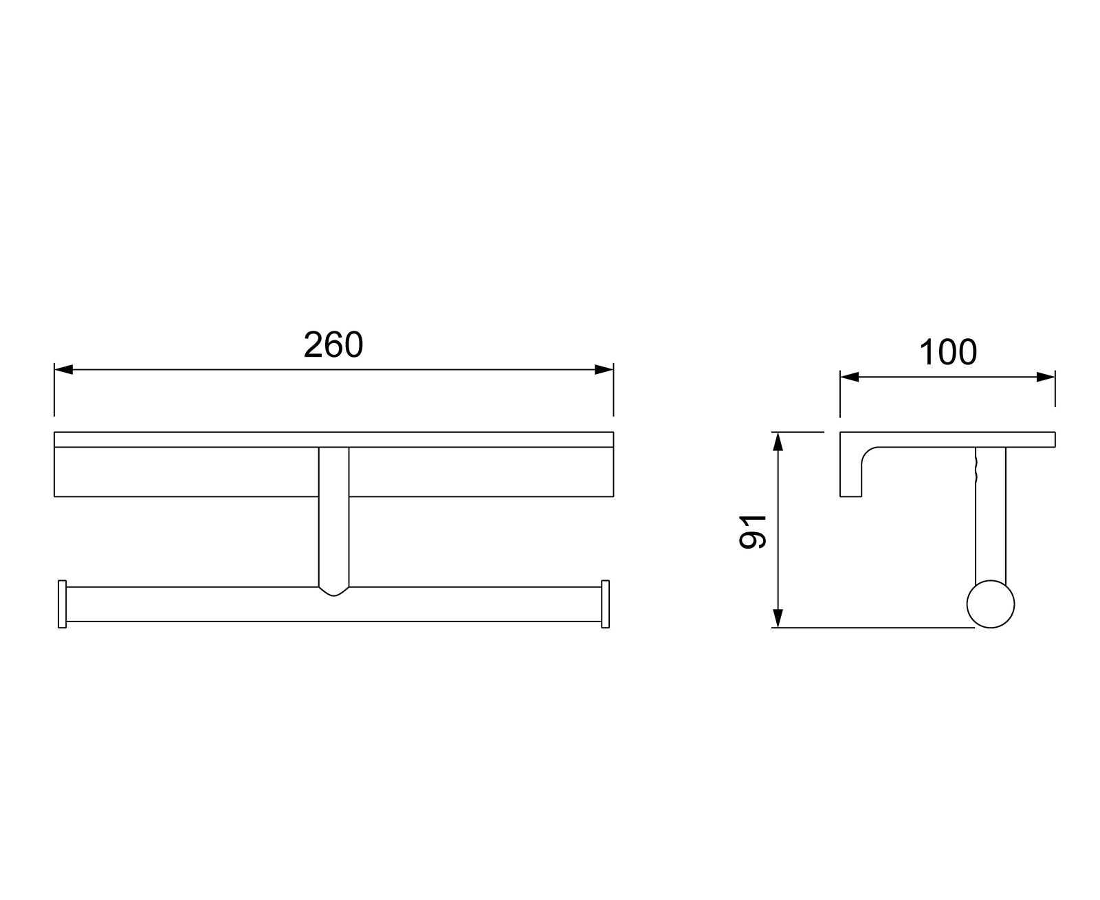 Бумагодержатель двойной с полкой для телефона Timo Selene 17045/17 золото матовое