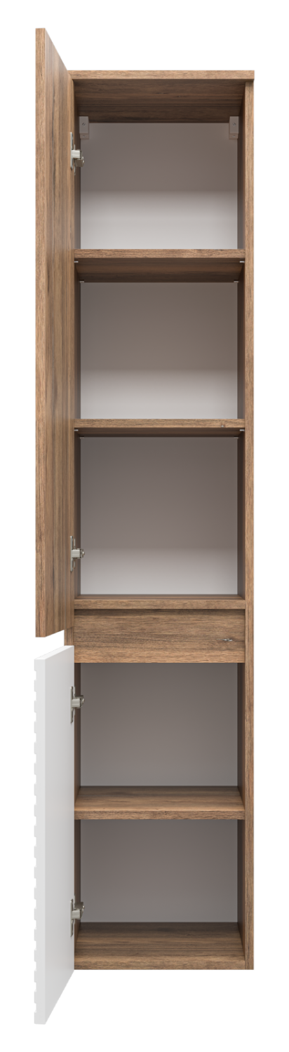 Пенал Brevita Dakota 35 напольный/подвесной, L, белый/дуб галифакс олово