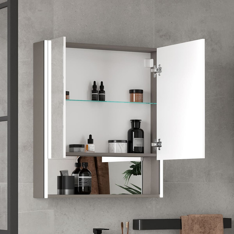 Зеркальный шкаф EQUIL Smile LED 70 лен антрацит