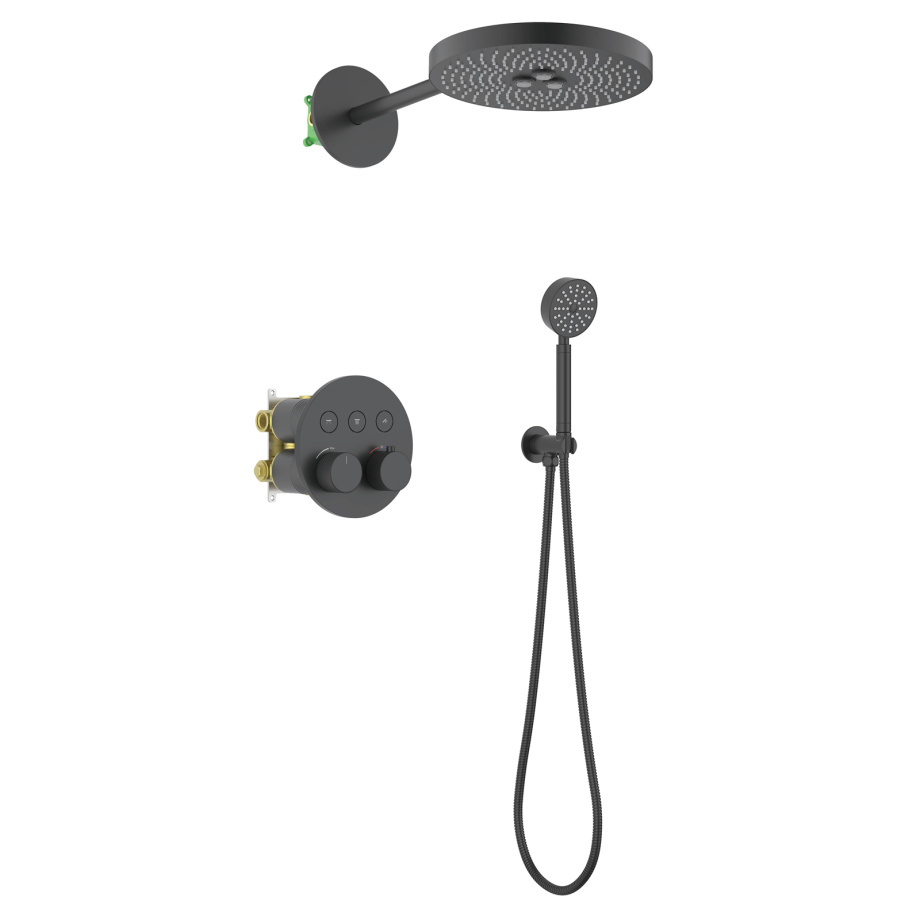 Душевая система встроенная с термостатом Timo Saona SX-2308/03SM черный