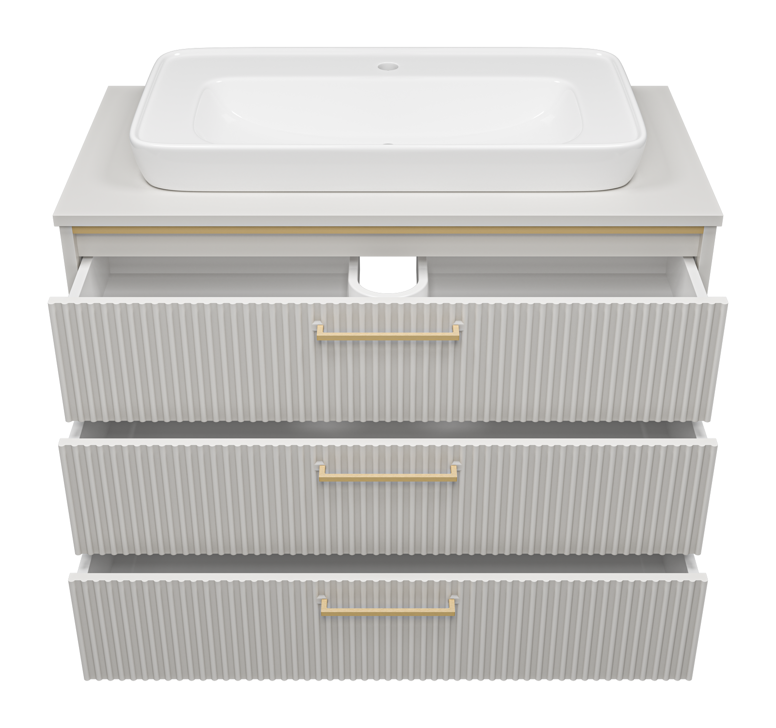 Тумба с раковиной Brevita Elche 100 серый/патина золото