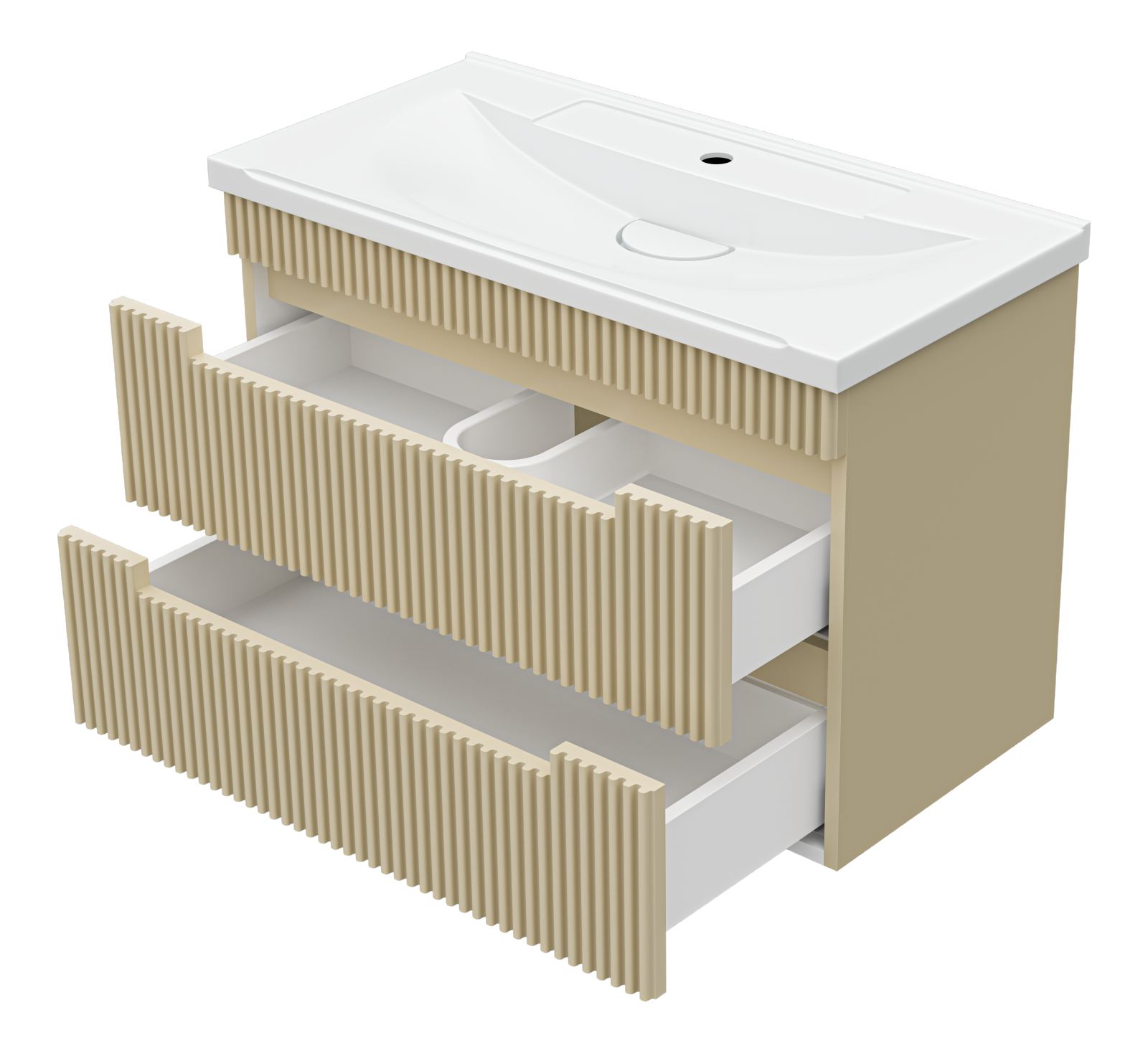 Тумба с раковиной Brevita Ariana 80 подвесная, капучино