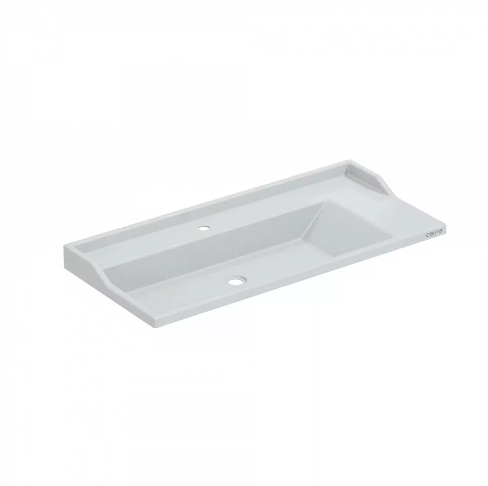 Тумба напольная Санта Марс 100 с раковиной Сириус 100, 2 ящика, белая