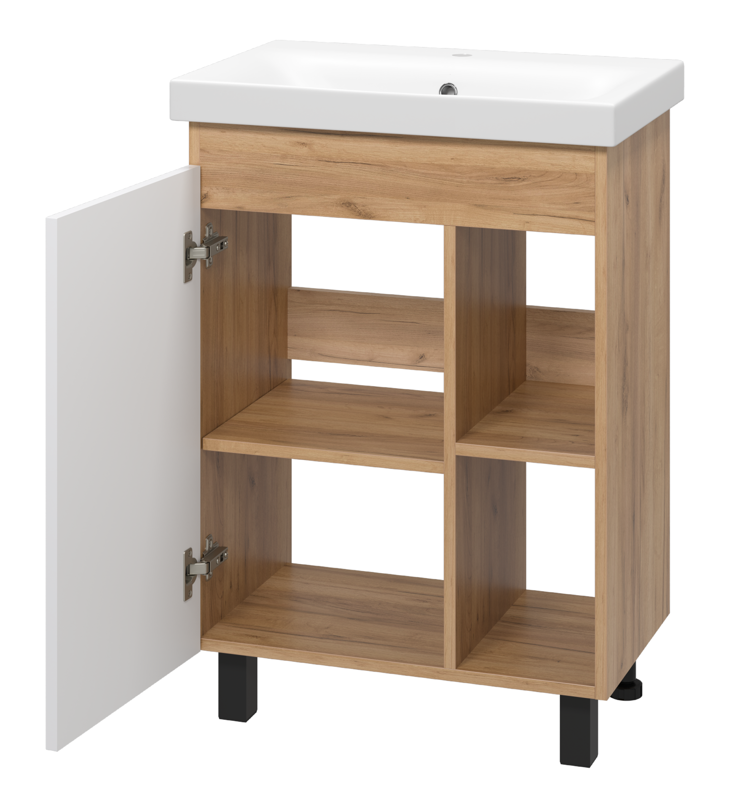 Тумба с раковиной Misty Крафт 60 белый