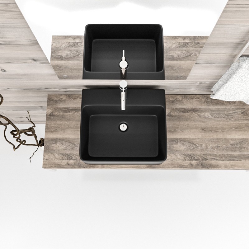 Раковина накладная Esbano CIRCON-46 (matt black) 460x420x155