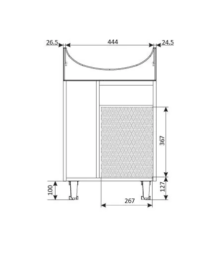 Тумба напольная 1Marka Story 55Н с раковиной Антик 55, 2 двери, 2 ящика, белый