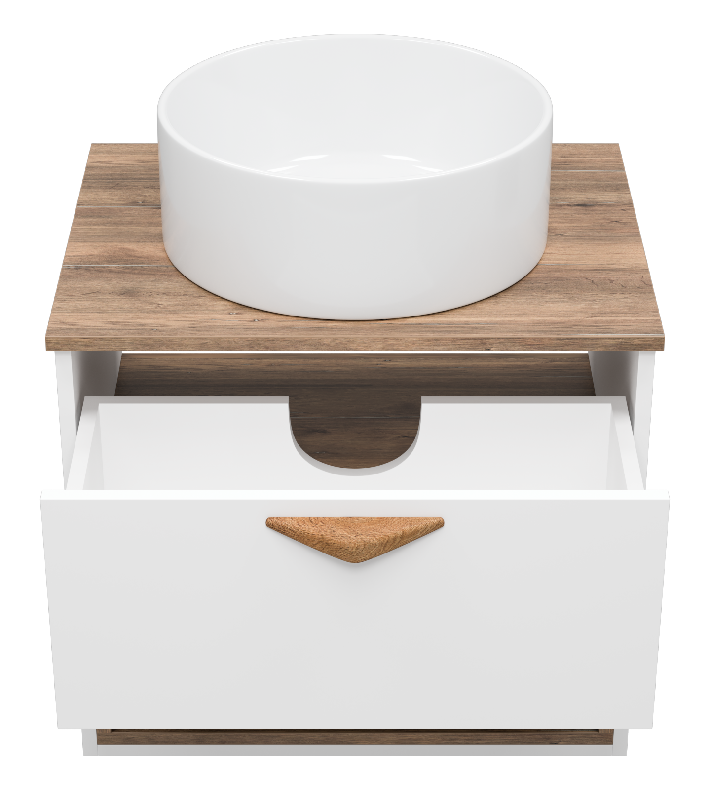 Тумба с раковиной Brevita Bergen 60 с подсветкой подвесная, белый