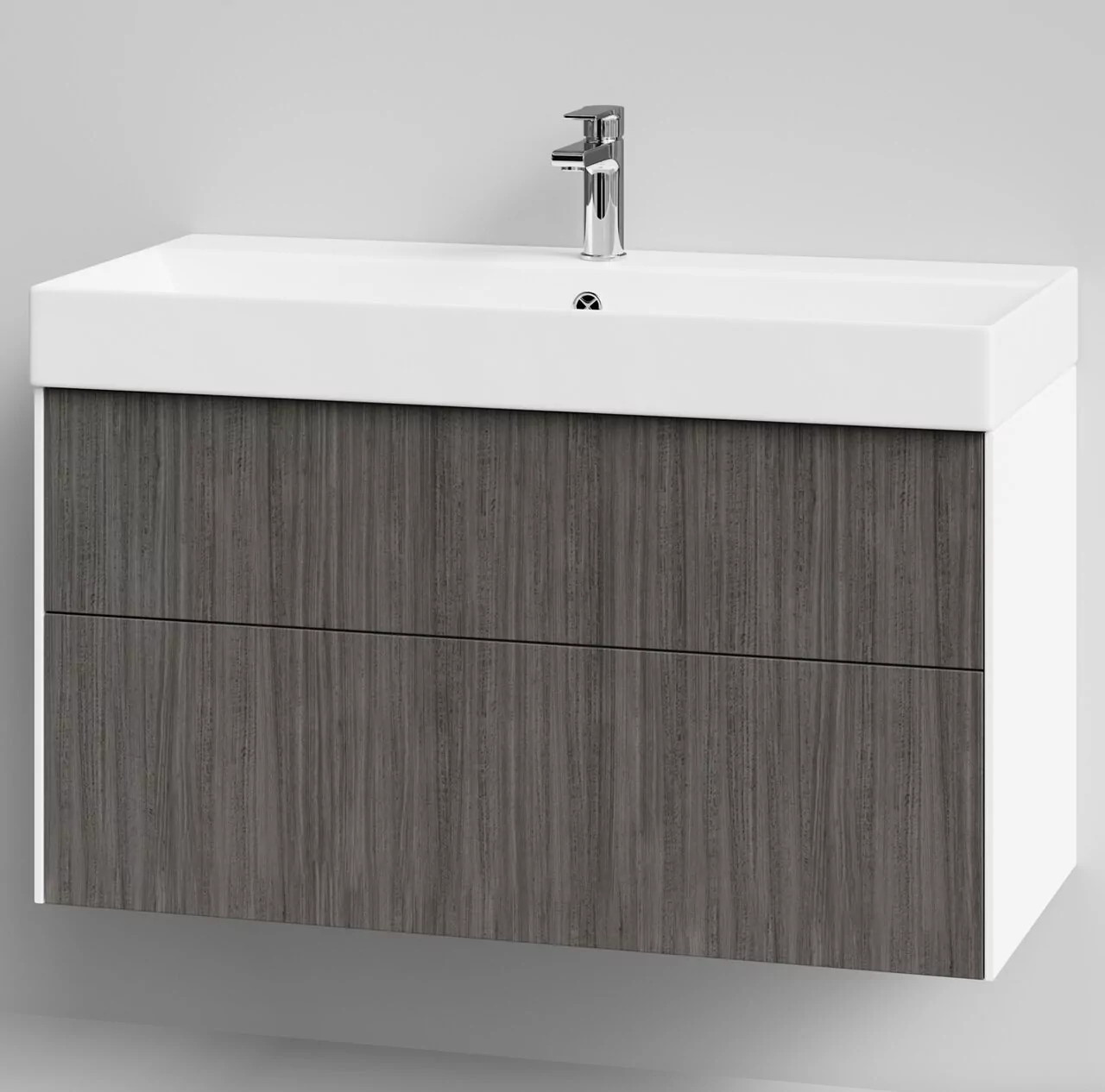 Тумба подвесная Vod-ok Эвкалипт 100 с раковиной Stance 100, эвкалипт серый