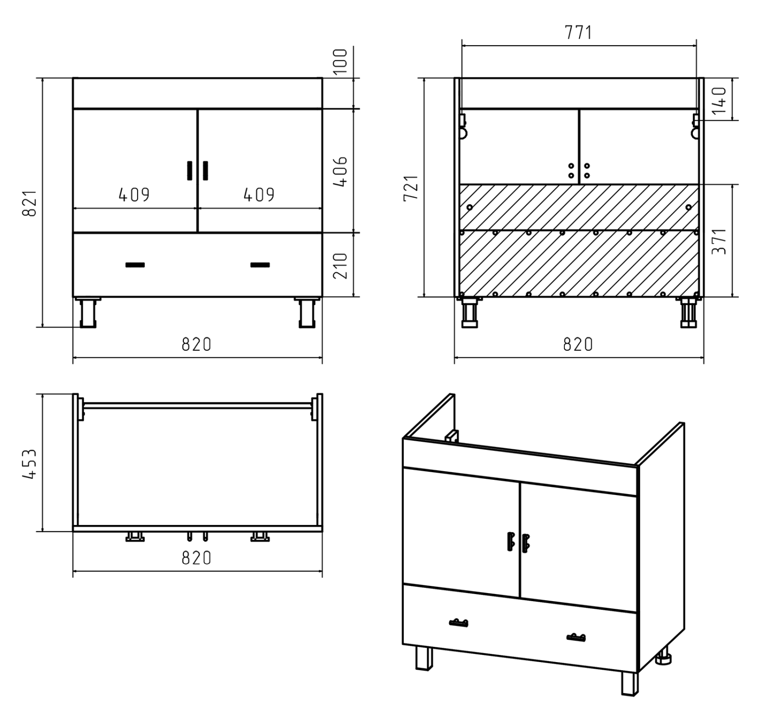 Тумба с раковиной Misty Дива 85 белый