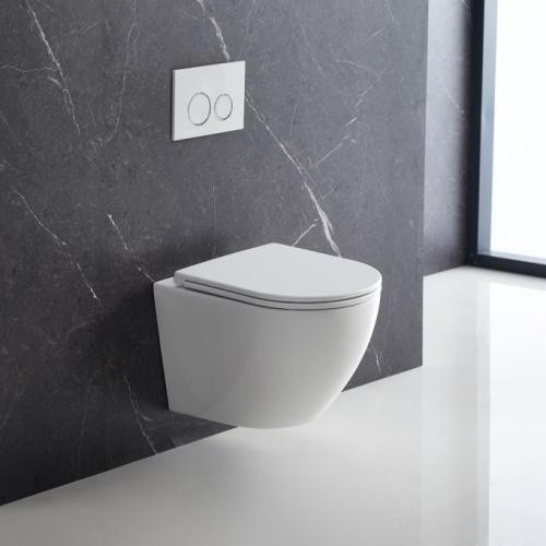 Унитаз подвесной безободковый Terminus Аврора 495х360 белый от магазина Vanna-Vanna.ru!