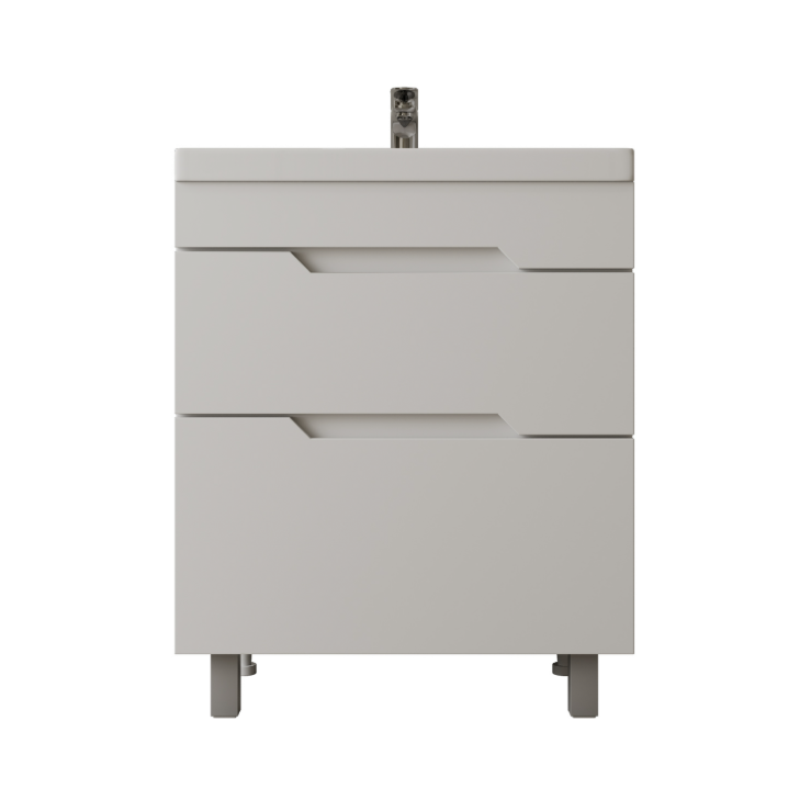 Тумба напольная Onika Ламина 70 с раковиной Фостер 70, белая