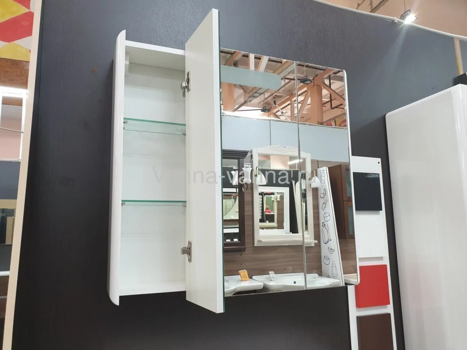 Зеркало-шкаф Vod-ok Elite Флорена 100 свет, белый