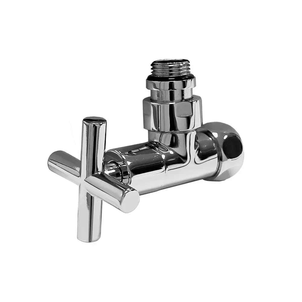 Кран для полотенцесушителя / вентиль угловой Energy, 1/2'' - 3/4'', цвет хром, ручка крест - 2 шт.