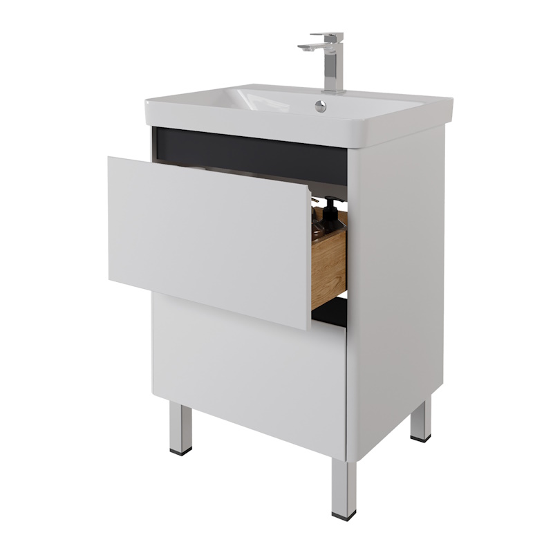 Тумба с раковиной напольная Dreja Luxury Plus 60 см, белый