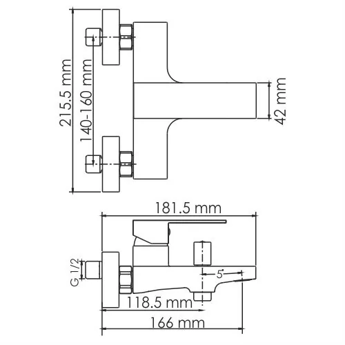 Смеситель для ванны WasserKraft Abens 2001 черный Soft-touch от магазина Vanna-Vanna.ru!