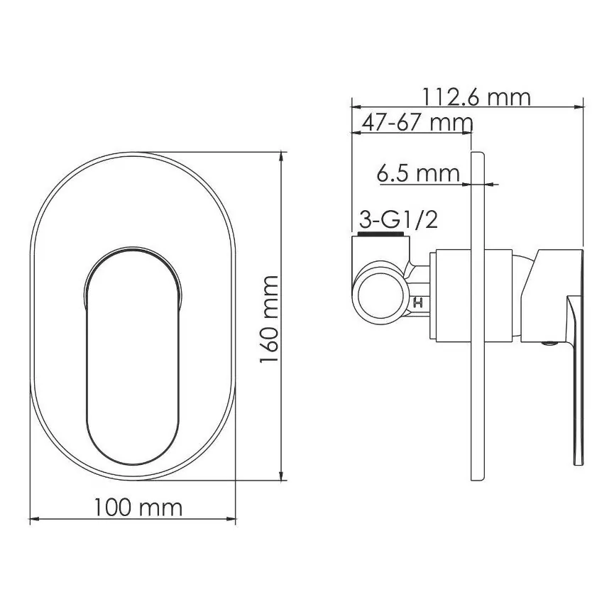 Смеситель WasserKraft Mindel 8551 встраиваемый, на 1 выход, белый Soft-touch