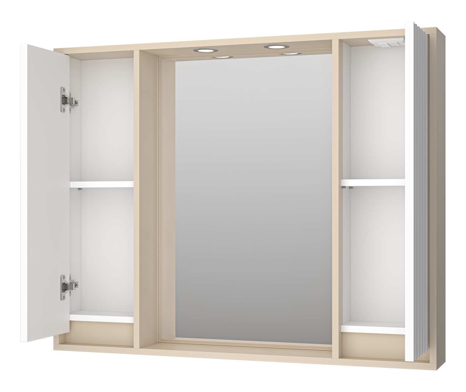 Зеркало-шкаф Brevita Balaton 100, белый/бежевый