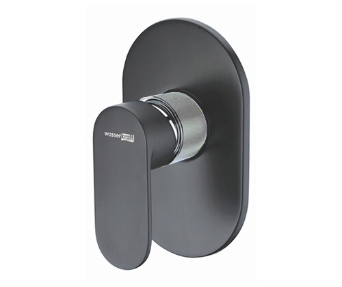 Смеситель WasserKraft Elbe 7451 встраиваемый, на 1 выход, черный Soft-touch