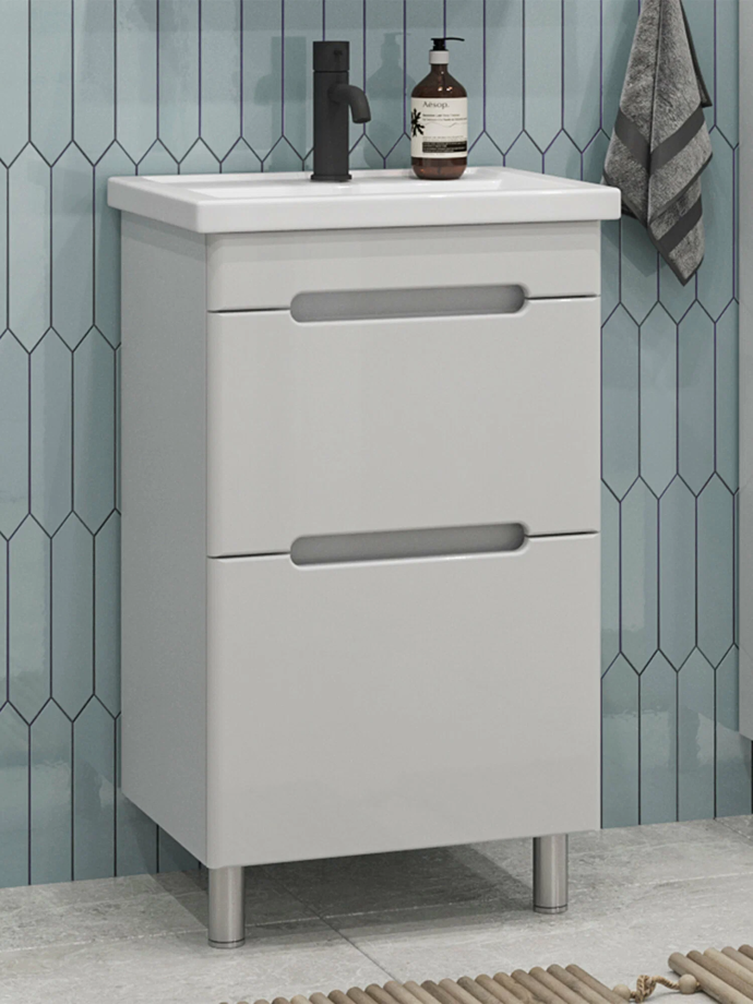 Тумба напольная SanStar Адель 50 с раковиной Moduo 50, белая