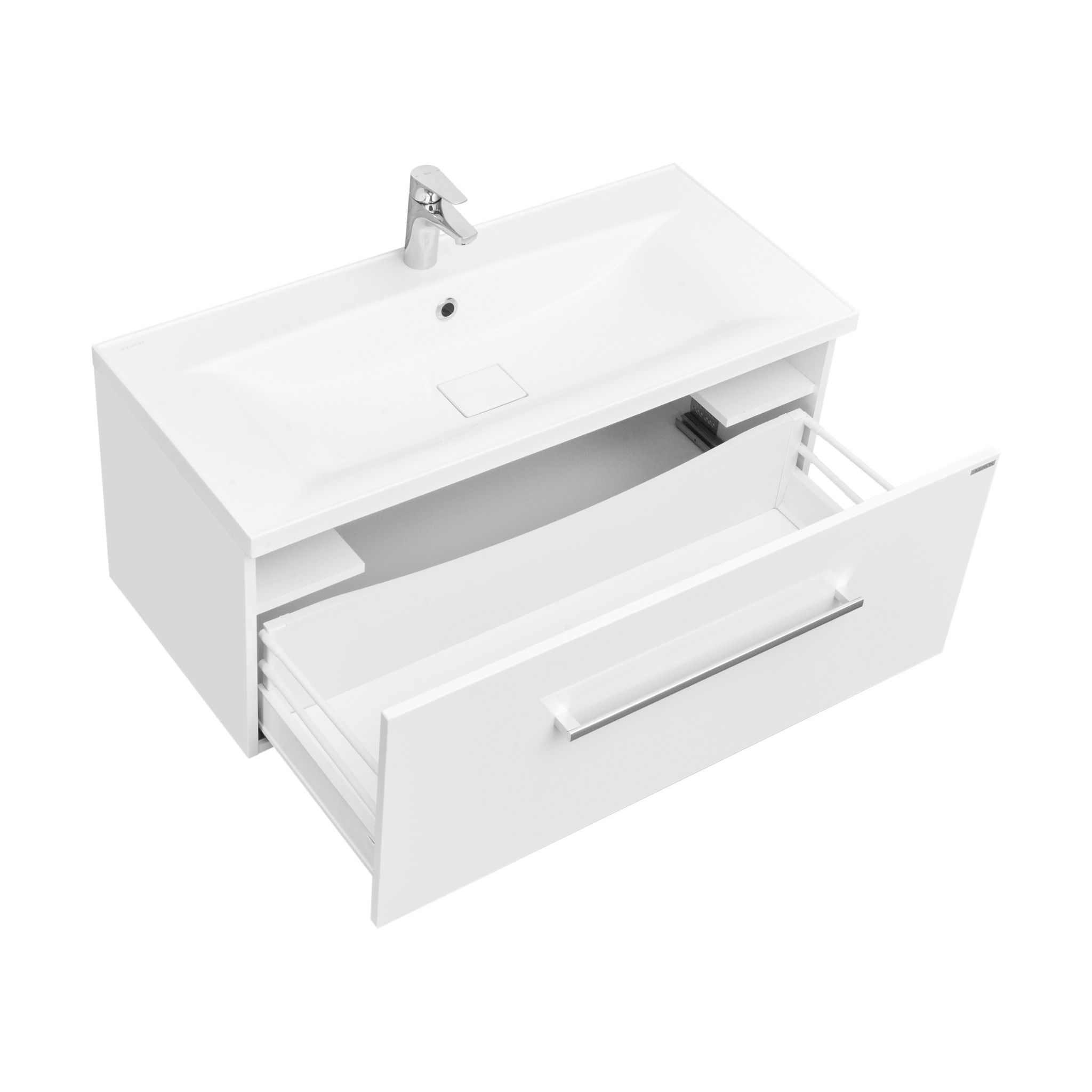Тумба с раковиной Aquaton Мадрид 100, 1 ящик, подвесная, белая