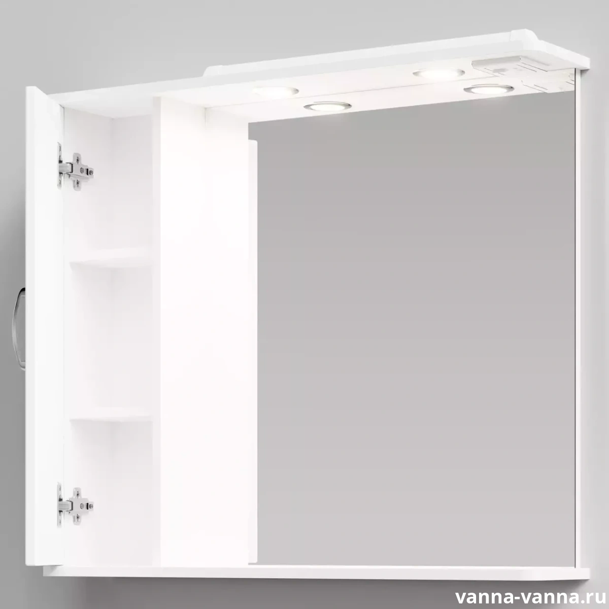 Зеркало со шкафчиком Vod-ok Колумбия 85 L свет, белый от магазина Vanna-Vanna.ru!