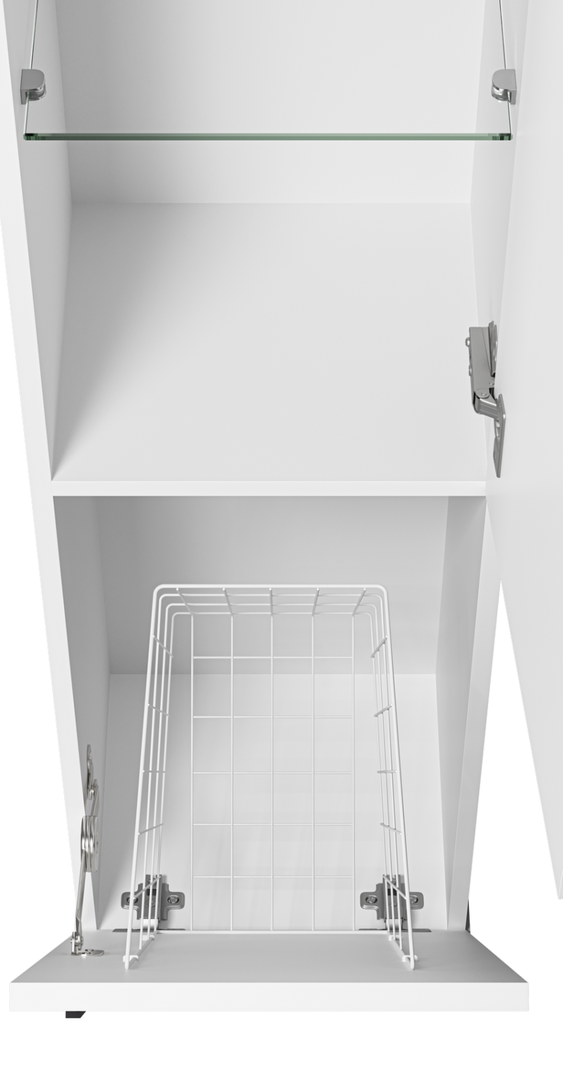 Пенал Misty Модерн 35 с корзиной, напольный/подвесной, R, белый