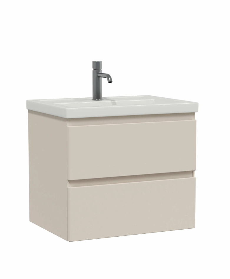 Тумба подвесная SanStar Riana 50 с раковиной Como 50, cappuccino