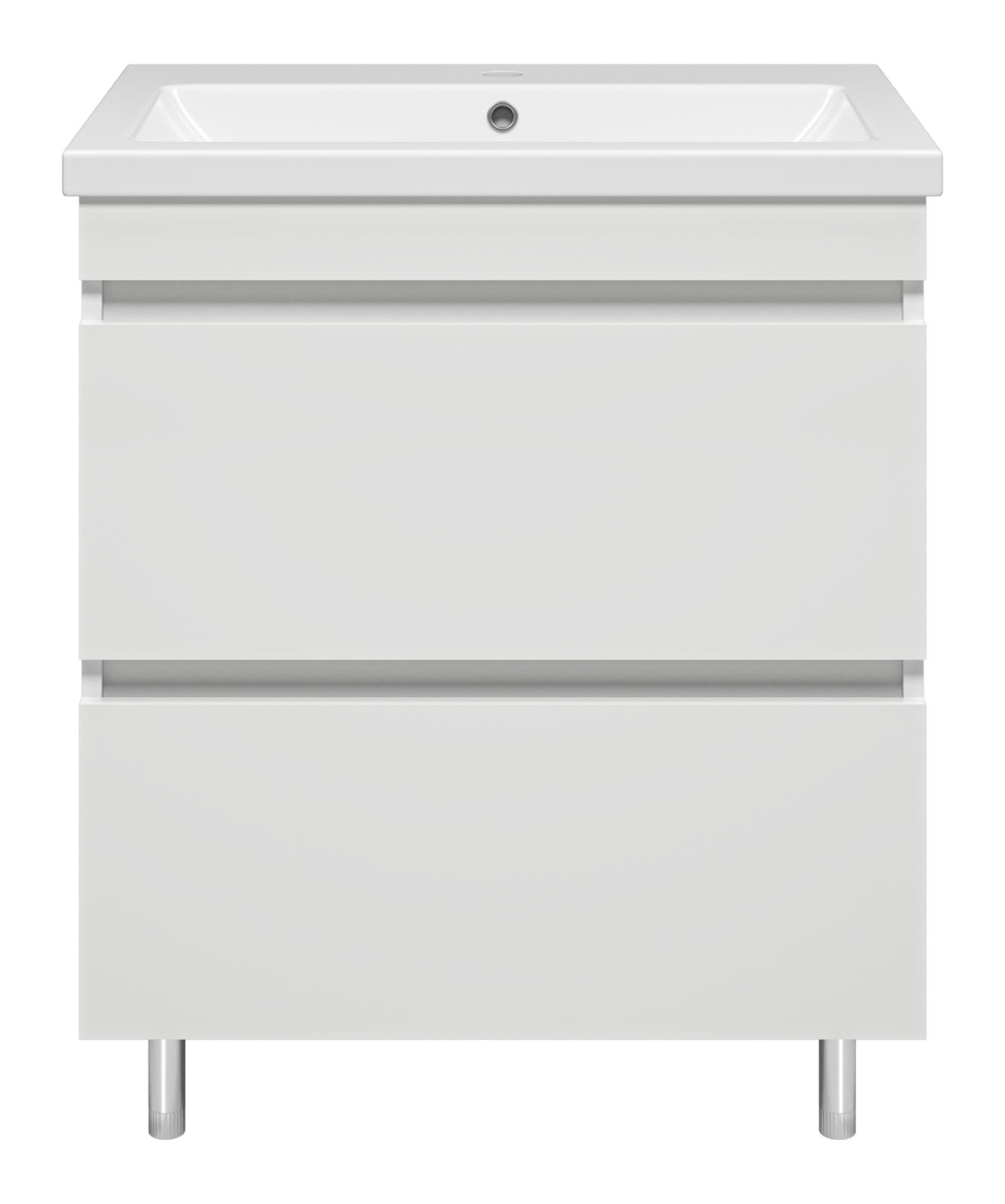 Тумба с раковиной Misty Енисей 70 с 2 ящиками, белый