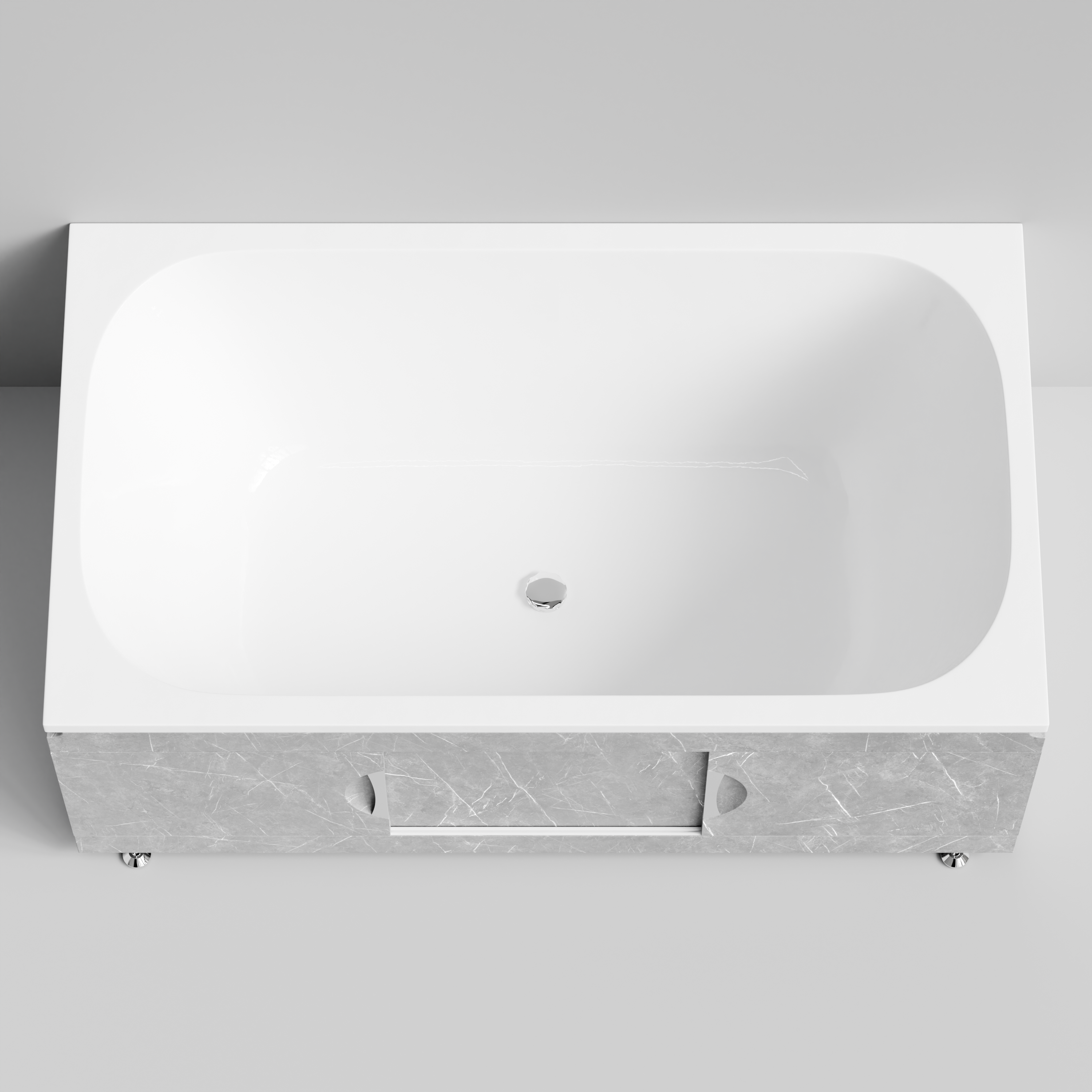 Экран под ванну Vod-ok Топ 150 раздвижной Мрамор Белый софт тач