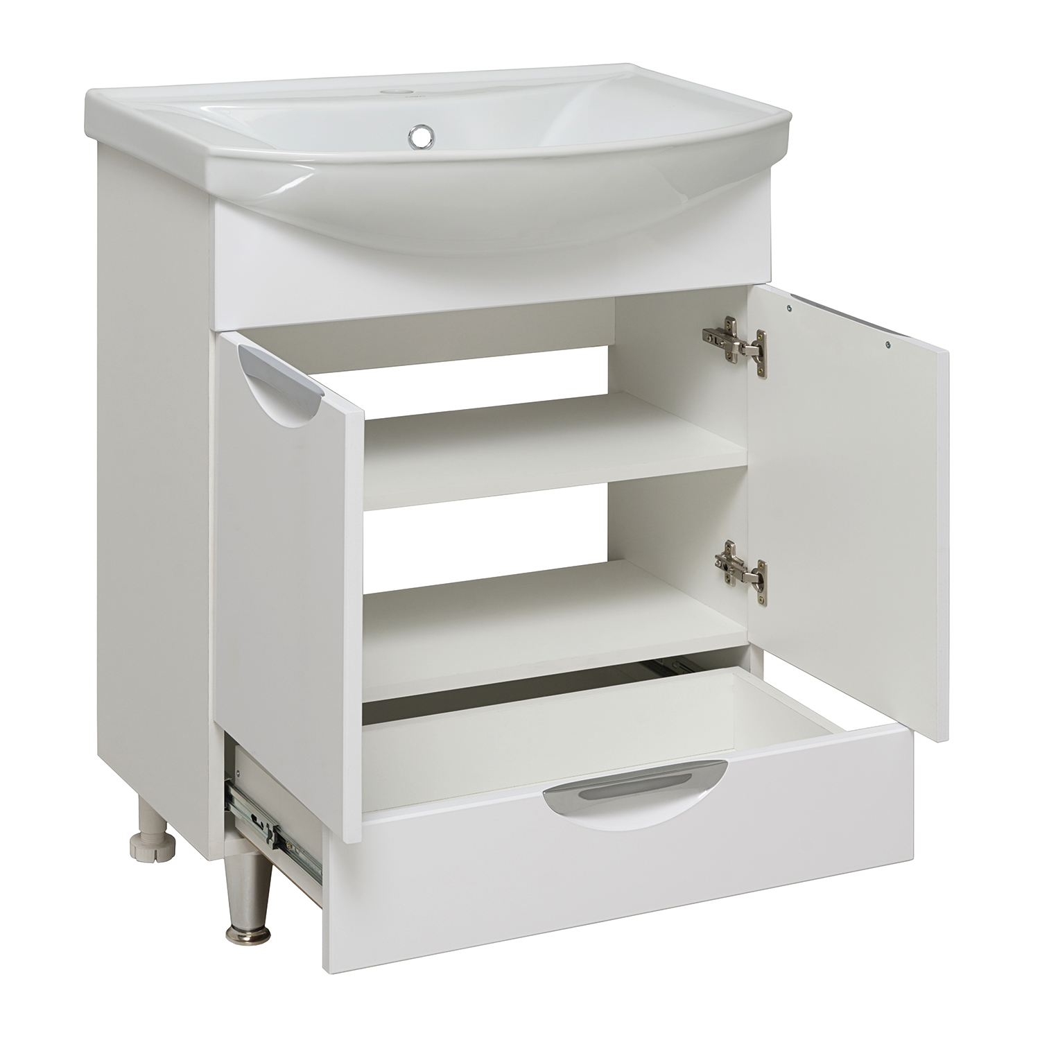 Тумба напольная Runo Барселона 65 с раковиной Стиль 65, белый