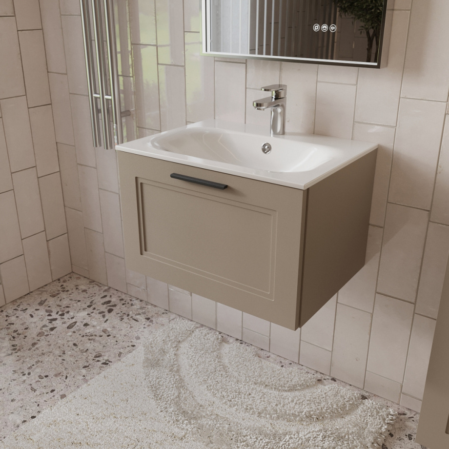 Тумба с раковиной подвесная (60 см) Terminus Classik CLA10601200501O, капучино