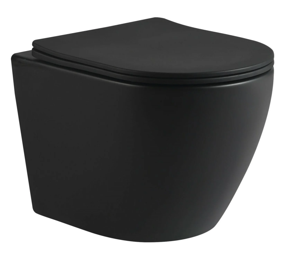 Унитаз SantiLine SL-5025MB подвесной, торнадо, микролифт, черный матовый