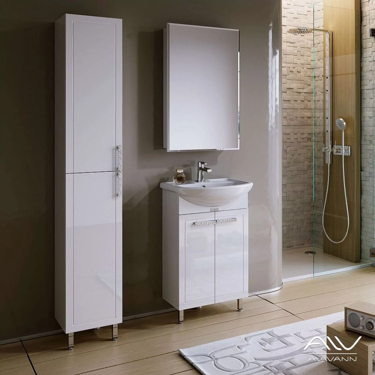 Зеркало-шкаф Alavann Vittoria 50-01 белый