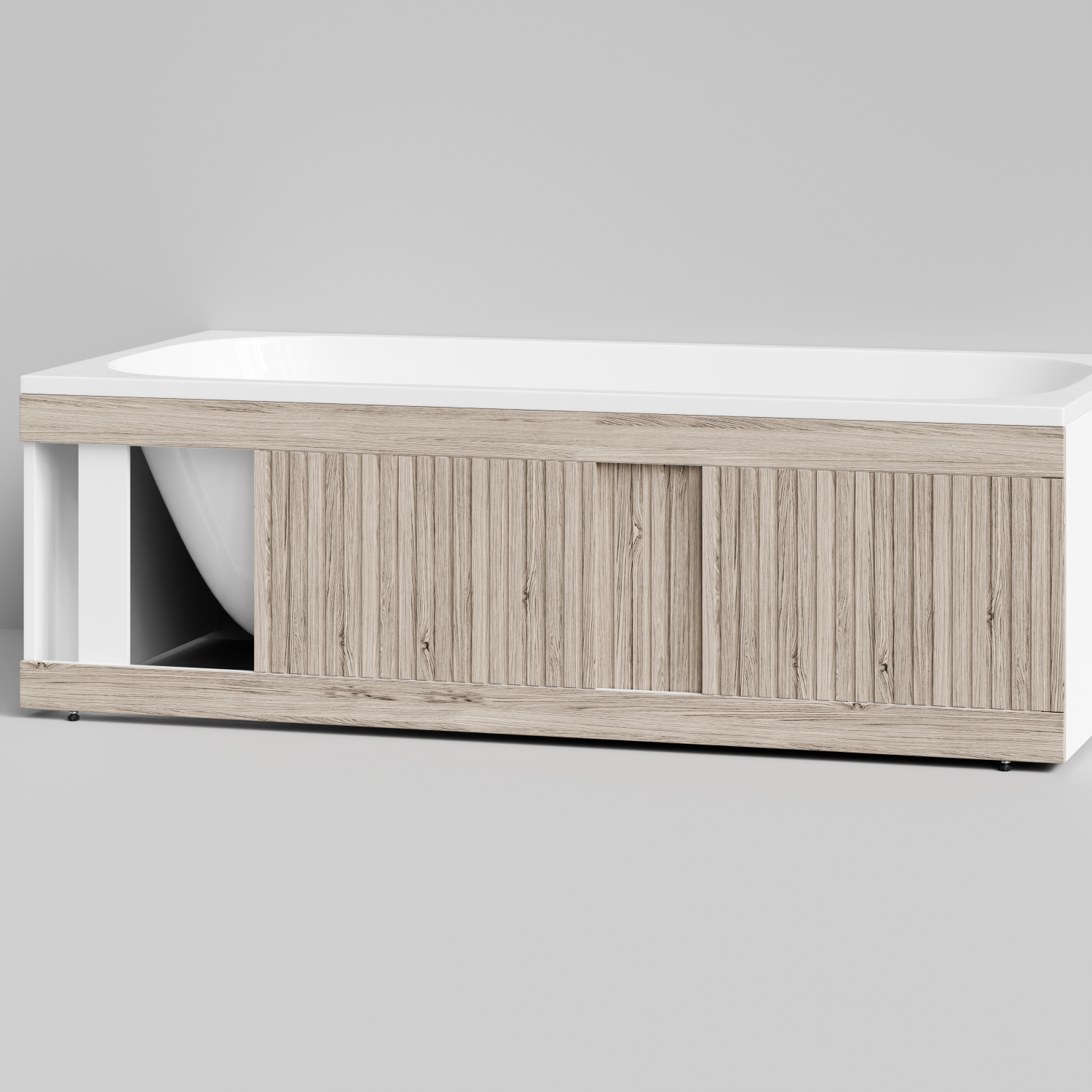 Экран под ванну Vod-ok Тач 170 раздвижной Дубослив ореховый светлый