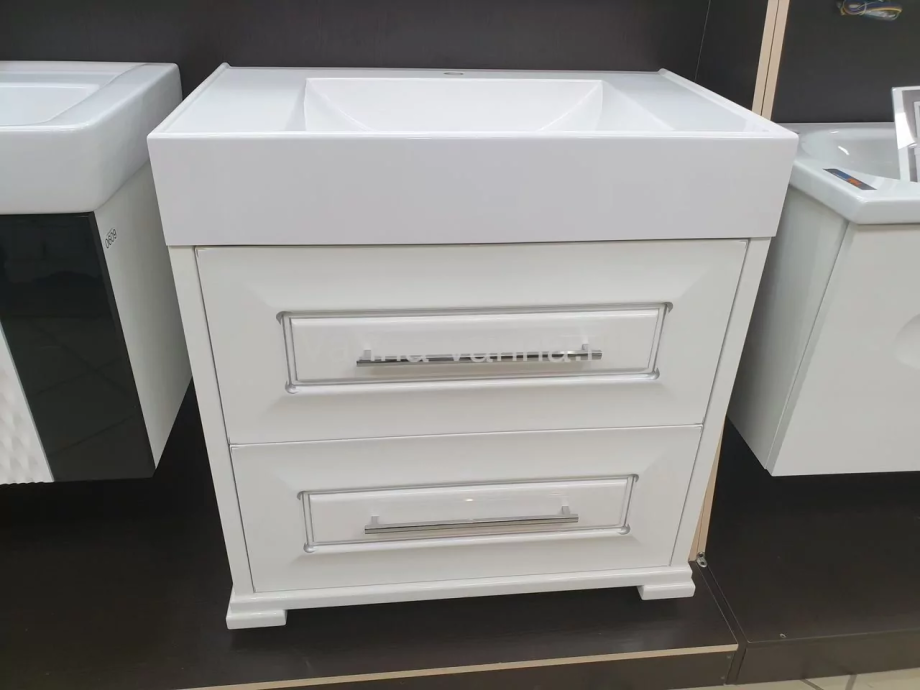 Тумба с раковиной Vod-ok Elite Риккардо 85 два ящика, белая