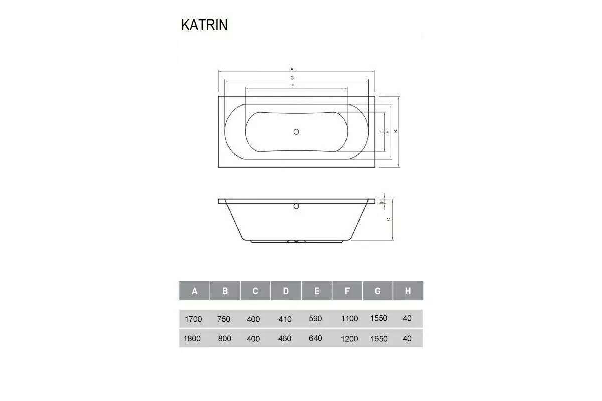 Ванна акриловая Relisan Katrin 180х80 прямоугольная