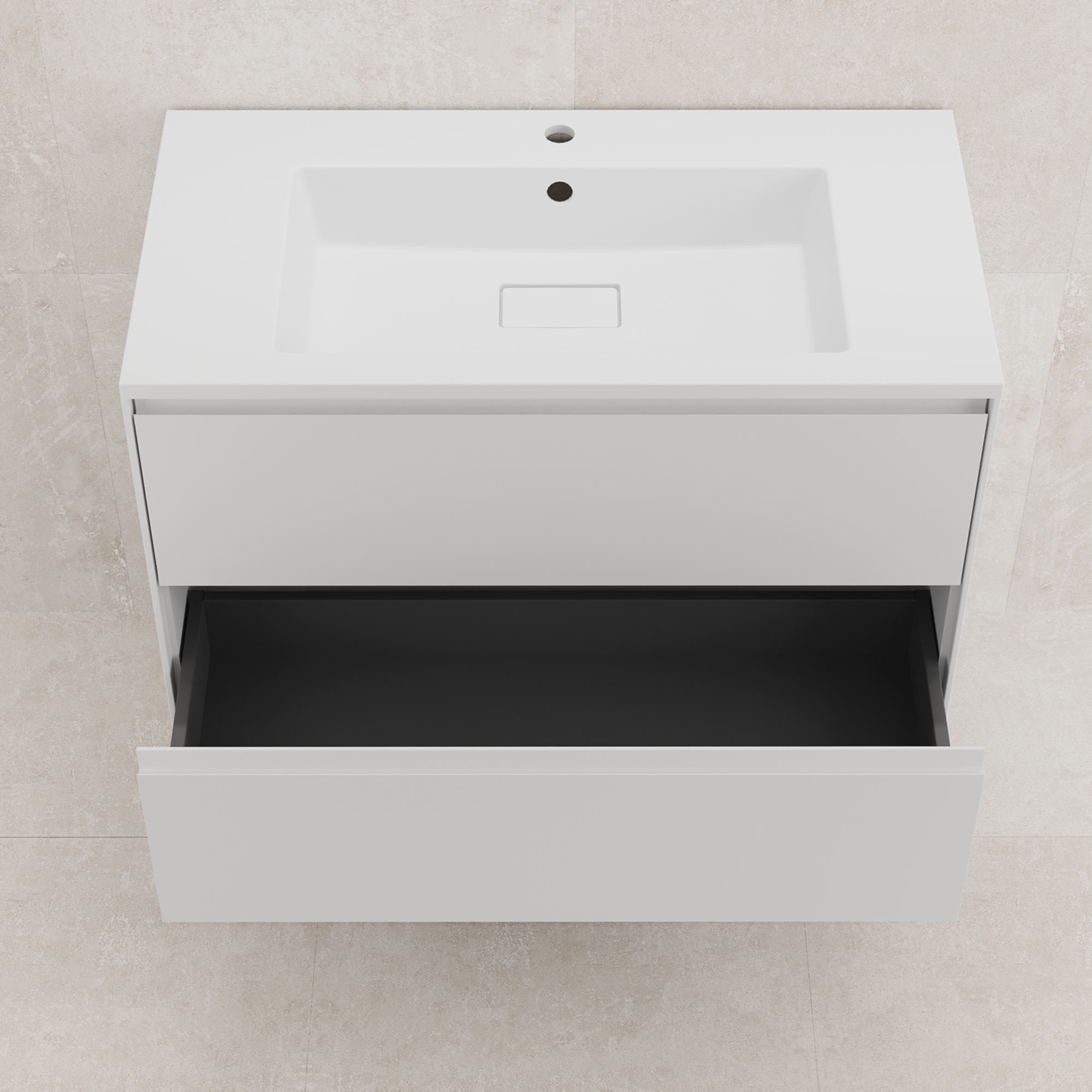 Тумба подвесная Style Line Лима 90 с раковиной Line 90, 2 ящика, белый матовый