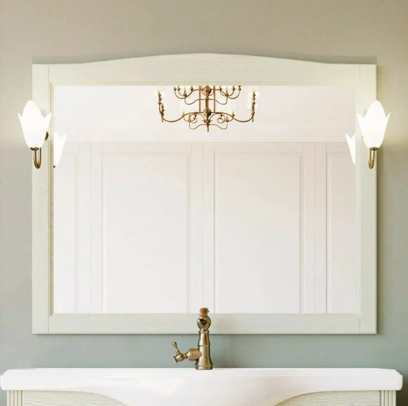 Зеркало ValenHouse Эллина 120 свет, слоновая кость, бронза