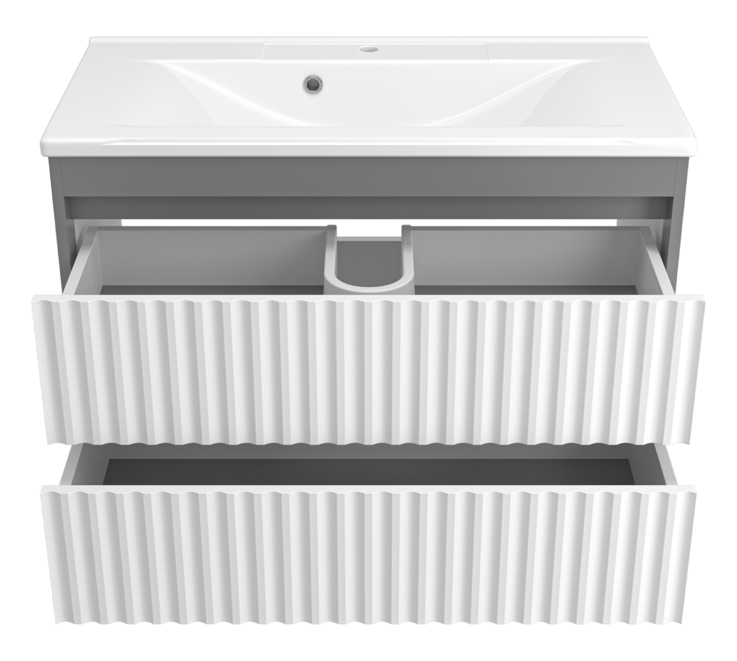 Тумба с раковиной Brevita Balaton 90 подвесная, белый/серый