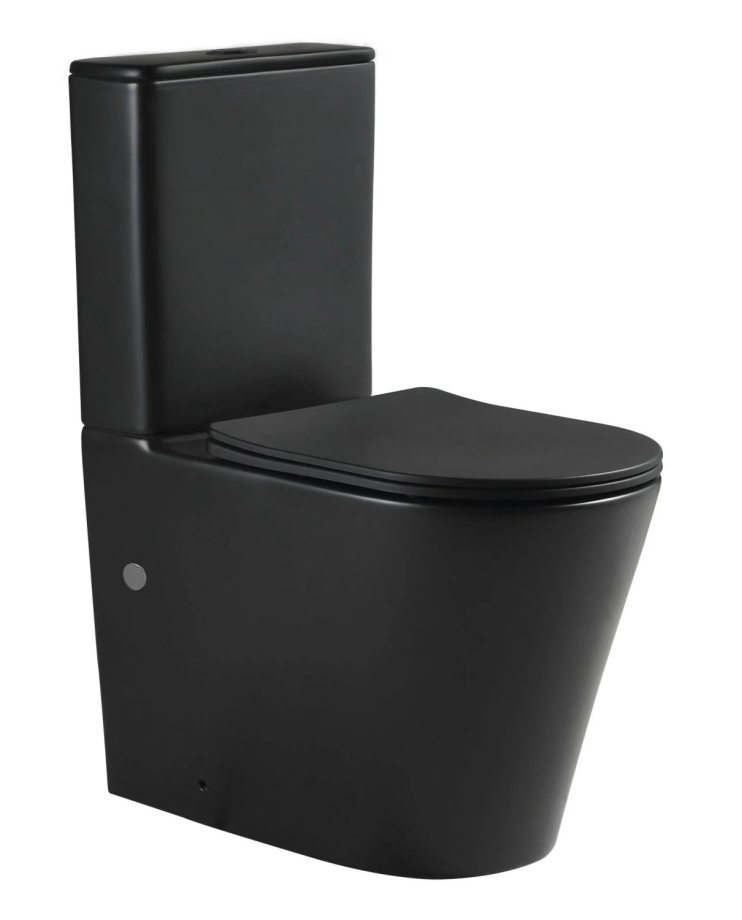 Унитаз SantiLine SL-5026MB напольный, безободковый, торнадо, черный матовый