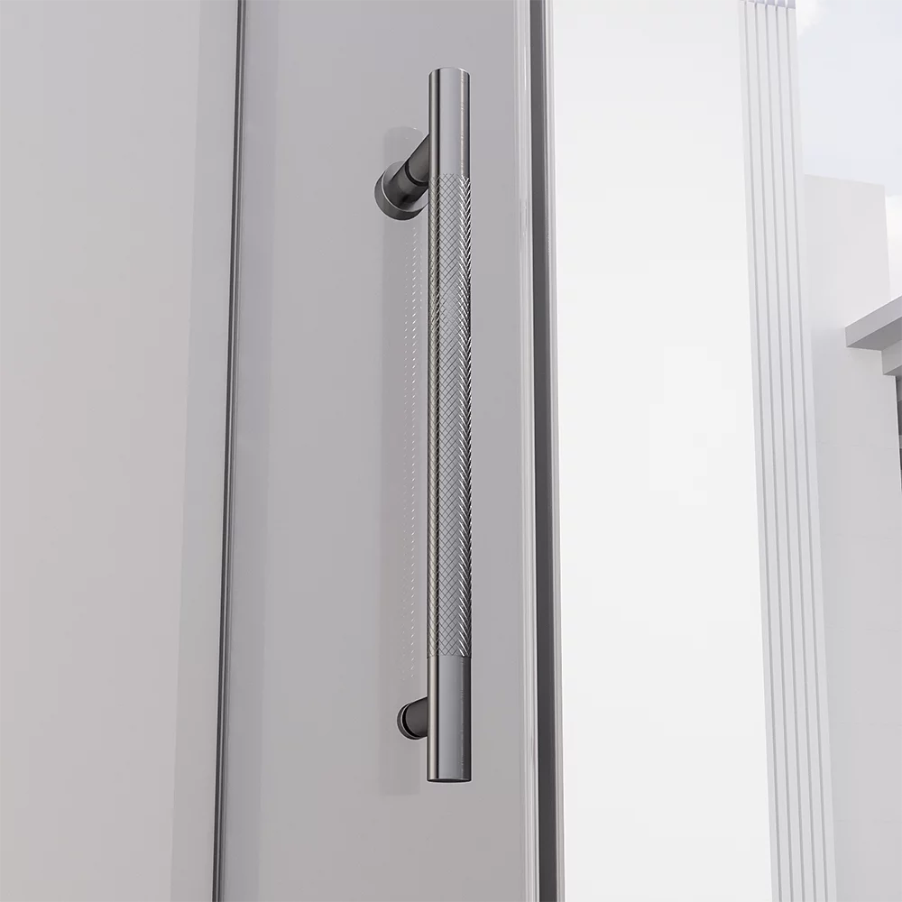 Душевой угол распашной Veconi Premium Alassio SP GR, 1200х800x2000, брашированный графит, стекло прозрачное осветленное